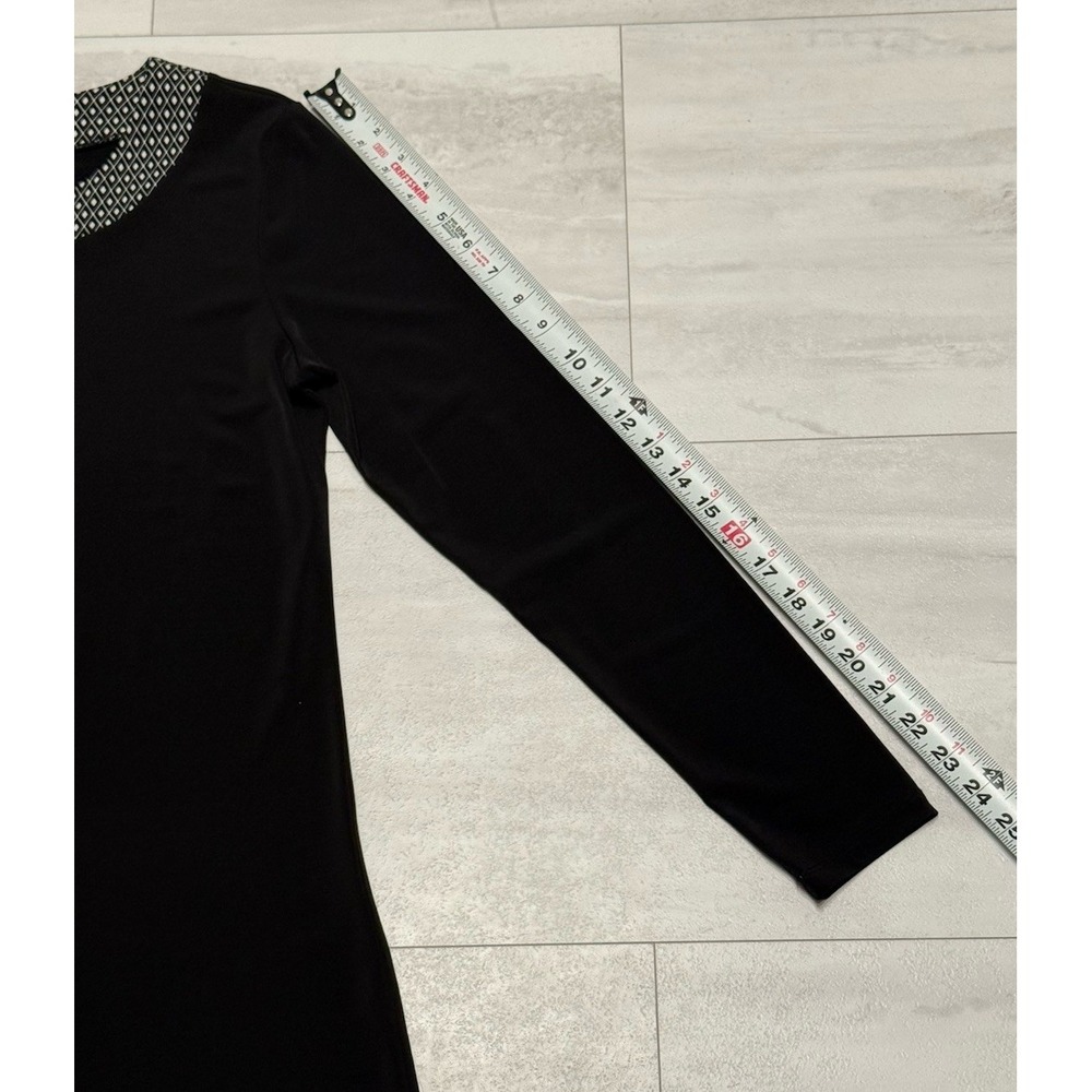MICHAEL Michael Kors Black Long Sleeve A-Line Dress Pattern Trim Size M NWT - Picture 6 of 9